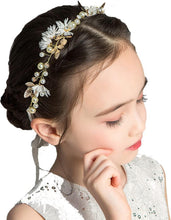 Flower Bridal Hair Vines Crystal Pearl Wedding Hair Accessories Handmade Headpieces Bridal Headband Tiara for Women Girls Bridesmaid and Flowergirls Bohemian Hair Piece Hair Bands