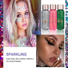 Face & Body Glitter Gel, Sequins Chunky Glitter Liquid Gel, Mermaid Sequins Liquid Holographic Glitter Gel for Body, Cheeks and Hair, Sparkling Festival Party Lotion Beauty Makeup, Nail Art DIY (109)