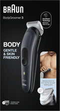 Braun Body Groomer 3, Manscaping Tool For Men With SkinShield Technology, Sensitive Comb, Wet & Dry, 100% Waterproof, UK 2 Pin Plug, BG3350, Black/Grey