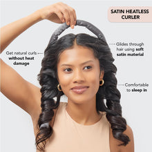 Kitsch Satin Heatless Curling Set - Heatless Curlers Headband for Short Hair & Long Hair  Overnight Heatless Hair Curlers  No Heat Hair Curlers for Heatless Curls  Hair Wrap Curler (Charcoal)