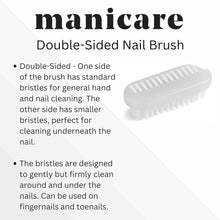 Manicare Plastic Nail Brush, Hygienic Double Sided Hand And Nail Cleaning Brush, Scrubbing Brush To Clean Under Nail Dirt Grime And Grease, Firm Strong Bristles, For Use On Fingernails And Toenails