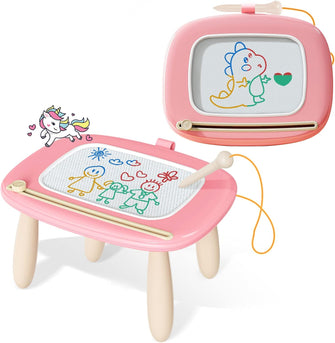Kikidex Magnetic Drawing Board, Toddler Girl Toys for 1-2 Year Old, Doodle Board Pad Learning and Educational Toys for 1 2 3 Year Old Baby Kids Birthday Gift (Pink)