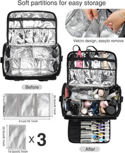 Professional Barber Bag, Hairdressing Bag, Toiletry Travel Bag, Cosmetics Beauty Hairdresser Bag with Shoulder Strap, Hair Makeup Salon Organizer Bag Insulation Material