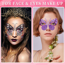 4 Sheets Face Jewels, Face Gems for Festivals, Self-Adhesive Face Rhinestone Stick on Eyes Body, Crystal Butterfly Face Gems for Women and Girls, Face Stickers Festival for Rave Festival Party