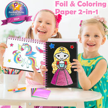 LIKYMO Foil Art for Kids - Art and Craft for Kids, Foil Craft No Mess Creative DIY Activity Toys for 4, 5, 6, 7, 8, 9 Year Old Girls Boys Gifts (Princess)
