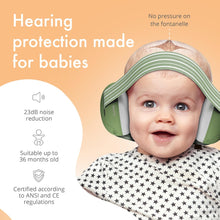 Alpine Muffy Baby Ear Defender for Babies and Toddlers up to 36 Months - CE & UKCA Certified - Noise Reduction Earmuffs - Comfortable Baby Headphones Against Hearing Damage & Improves Sleep - Green