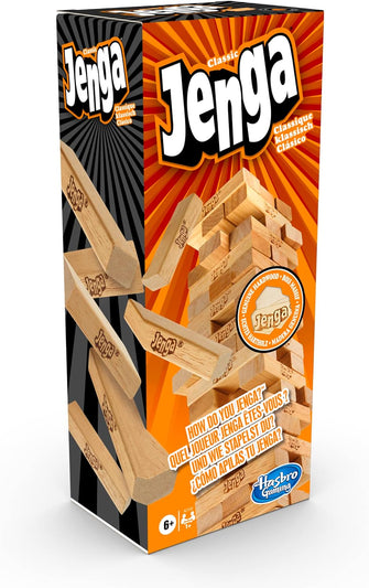 Hasbro Gaming Classic Jenga, Party & Family Game for Children and Adults, for 1 Player or More