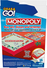 Hasbro Gaming Monopoly Grab and Go, Portable Strategy Board Game for 8+ Year Old Kids, for 2-4 Players, Family & Party Games