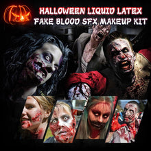 Halloween Special Effects Makeup Kit: SFX Face Paint Cosplay Makeup Kit - Realistic Fake Scar Wound Vampire Modeling with Fake Blood Gel - Skin Wax - Sponge - Spatula