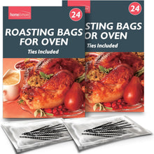 SOL 48pk Roasting Bags for Oven Ties Included - 38x25cm Multi-Purpose Cooking Bags for Chicken, Turkey, Meat & Fish - Oven-Safe Turkey Roasting Bags