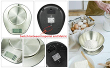 Exzact Digital Kitchen Scale with a Mixing Bowl Stainless Steel - Electronic Baking Scale - Food Scale - Support Imperial and Metric Switch - Capacity Max 5kgs