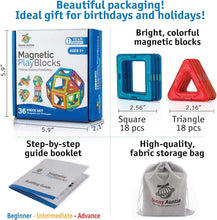 Magnetic Building Blocks, Magnetic Tiles Set, Toy for 3 4 5 6 7 8 Year Old Boys & Girls - Kids & Toddlers, STEM Educational Building Toy/Game, Gift for 3-8 Year Olds boys & girls, 36 pcs Set- Gift Box