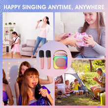 Karaoke Machine 2 Microphones, Toys for 3-10 Year Old Girl Gifts for 3-10 Year Olds Girls Toys Age 3-10, Mini Karaoke Machine Kids Microphone for Kids Karaoke Machines for Girls Birthday Presents