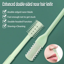 LALASTYLE 3PCS Double Sided Nose Hair Knife, 2-in-1 Manual Nose Hair Trimmer, 360 Degree Rotating Double Head Nose Hair Trimmer (Green)