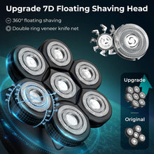 kensen 7D Blade Replacement Heads, Electric Shaver Replacement Head 7 Heads for Bald Men Wet and Dry Compatible Many Models Waterproof Head Razor (Head Shaver)