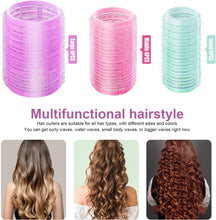 Hair Rollers Set, 18 Hair Rollers for Long Hair, 25mm, 30mm, 44mm Curlers Rollers, 12 Duckbill Hair Curlers for Long Hair, 2 Combs, a Braid Device, Used for Haircut Styling Velcro Rollers for Hair