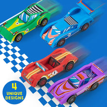 Klever Kits 4 PC Racing Cars Painting Kit, Arts and Crafts for Kids Age 6-12,Paint Your Own Wooden Cars, Car Activities for Kids,Birthday Creativity Presents for Boys Ages 6 7 8 9 10 11 12