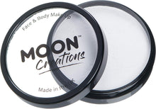 Moon Creations Pro Face & Body Makeup  White  36g  Professional Colour Paint Cake Pots for Face Painting  Face Paint For Kids, Adults, Fancy Dress, Festivals, Halloween