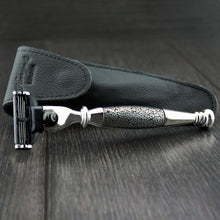 Haryali London 3 Edge Beard and Mustache Shaving Razor with Leather Pouch Perfect for Clean Shave