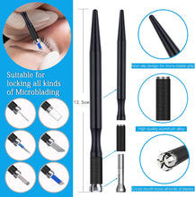 Microblading Pens 5 Piece Light Manual Tattoo Eyebrow Pens for Permanent Makeup Supplies Durable Aluminum Pen with Lock-Pin Tech Tattoo Microblading Pens (Black