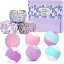 KWANITHINK Bath Bombs & Scented Candles Gift Set for Women, 6 Bubble Bath Bombs + 3 Candles Womens Bath Gift Set, Women's Gifts for Birthday, Anniversary, Christmas