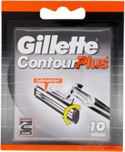 Gillette Contour Plus Razor Blades Men, Pack of 10 Razor Blade Refills with Lubrastrip & Comfort System