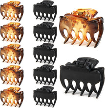 12 Pieces Small Hair Clips, 2.9cm x 2.2cm/1.14inch x 0.86 inch Medium Size Hair Claws Clips Plastic Hair Jaw Clips Simple and Elegant Butterfly Hair Clamp for Girls and Women (Matte Black and Brown)