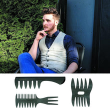 Hair Comb Set 3PCS Wide Tooth Combs for Mens Hair Styling Pompadour Streaker Afro Hair Combs Barber Accessories Professional Shaping & Wet Pick Combs for Wet Oil Curly Thick Hair