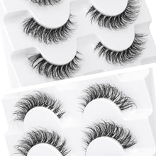 JIMIRE False Eyelashes Clear Band Small Faux Mink Lashes Natural Look Cat Eye 13MM Short Fluffy 3D Light Volume Eyelash Pack 7 Pairs