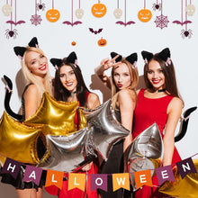 FRCOLOR Cat Ears Headband with Tail Cat Costume Set Ears and Tail Set Ears Headband and Tail Collar Paws Neck Choker Cosplay Halloween Costume for Kids and Adults