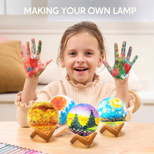Klever Kits Paint Your Own Moon Lamp Kit,3D Space Moon Night Light,DIY Lamp Night Light Arts & Crafts Kit for Kids, Birthday Gifts for Girls Boys Ages 6 7 8 9 10 11 12 Presents