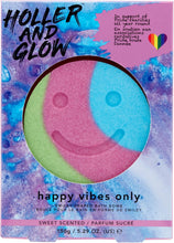 Holler and Glow Happy Vibes Only, Smiley Shaped Bath Bomb