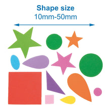 Baker Ross EK2352 Self-Adhesive Foam Shapes (Pack of 180) for Kids Arts and Crafts, Vinyl, Assorted, 1cm-5cm