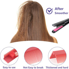 2 Pcs Hair Straightener Comb Flat Iron Comb Attachment Nimble Grip Comb for Flat Iron Hot Comb Fit Hair Straightening Women Men DIY Combs Accessories for Barber Salon (Black Red)