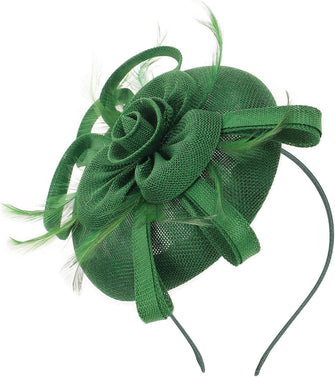 ABOOFAN Fascinators Hats Hair Clip Cocktail Tea Party Headwear Imitation Linen Flower Bow Headband For Girls Women