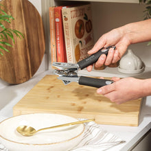 Salter BW11386EU7 Cosmos Can Opener - Manual Turn Knob, Kitchen Tin Opener Arthritis Hands, Weak Hands, Elderly, Camping, Hanging Hook, Easy to Clean, Long Lasting Quality, Matte Grey