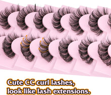 Lashes Natural Look Curly Eye Lashes Strip That Look Like Extensions 16MM Clear Band Fluffy D Curl 3D Short Volume Cat Fake Eyelashes Pack 7 Pairs By Goddvenus