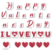 Lemicin Happy Valentines Day Banner - I Love You Banner Red Glitter Heart Shaped Garland for Wedding Anniversary Birthday Engagement Valentine's Decorations