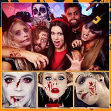 Halloween Zombie Makeup Tattoos, Fake Scars Cuts Temporary Stickers Blood Wound Stitch Realistic Pattern Vampire Bite Marks Adults Kids Clown Prank Makeup Props For Halloween Party Cosplay(10 Sheets)