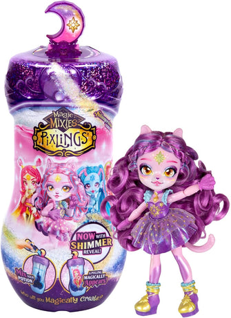 Magic Mixies - Pixlings Now With Shimmer Reveal! Catlyn the Cat Pixling Create And Mix A Magic Potion That Magically Reveals A Beautiful 6.5" Pixling Doll Inside A Potion Bottle!