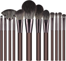 Makeup Brushes 12 Pcs Makeup Brush Set Premium Synthetic Bristles Foundation Make Up Brushes Concealers Eyeshadow Professional Make-up Brush Sets (Coffee)