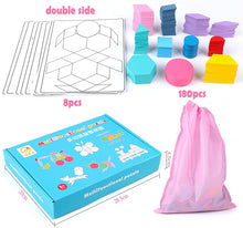 Kids Puzzle Educational Toys for Toddlers Boys & Girls 3-5 Years Old Wooden Craft Kits for Toddler Kids 3 Years Old Montessori Arts Kits Fine Motor Stacking Toys Puzzles 180pcs +Guiding Cards 8pcs