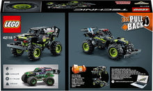 LEGO Technic Monster Jam Grave Digger 42118 Model Building Kit for Kids Who Love Motor Sports and Monster Truck Toys; 2-in-1 Toy with Pull-Back Action for Racing and Stunt Fun (212 Pieces)