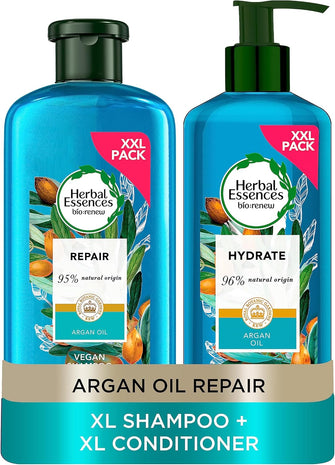 Herbal Essences Argan Oil of Morocco Vegan Shampoo and Conditioner Set for Dry, Damaged Hair, Hair Repair Argan Oil Shampoo And Conditioner, XXL Value Pack, 1145 ml