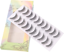 KASHBIS Natural Eyelashes- 10 Pairs of Fake Eyelashes- 3D Faux Mink Eye Lashes- Soft and Reusable Lashes for Makeup- Easy to Wear Fluffy Lashes- Perfect For Cat Eye Lashes- 100% Handmade