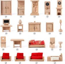 KABENFIS 5 Set Dollhouse Furniture Accessories with a family of 6 dolls Decoration Pretend Play Toys for girls boys