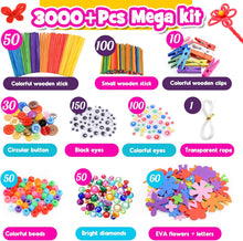 3000+Pcs Craft Kits for Kids, 3-9 Year Old Girl Gifts Arts and Crafts for Kids Toys for 3-9 Year Old Girls Kids Crafts Girls Gifts for 3-9 Year Olds Girls Toys Age 3-9 Presents for 3-9 Year Old Girls