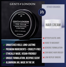 Hair Styling Cream For Men, Medium Hold, Tek Cream by Gents of London 75g, Light Sheen Men's Hair Cream, Authentic Men's Hair Styling Cream, Grease Free, Luxury Lime & Ginger Scent