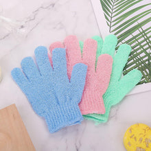 Molain 3 Pairs Exfoliating Gloves Body Scrubber Bath Washcloths Scrubs Exfoliation Mitt for Shower Spa Massage Dead Skin Cell Remover Bath Accessories Loofah Towels (Pink, green,blue)