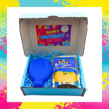 Happy Birthday Bath Gift Box Blue Bath Dust and Balloon Bathbomb Present Gift Set Children Kids Boys Girls Fizzer Bday Idea